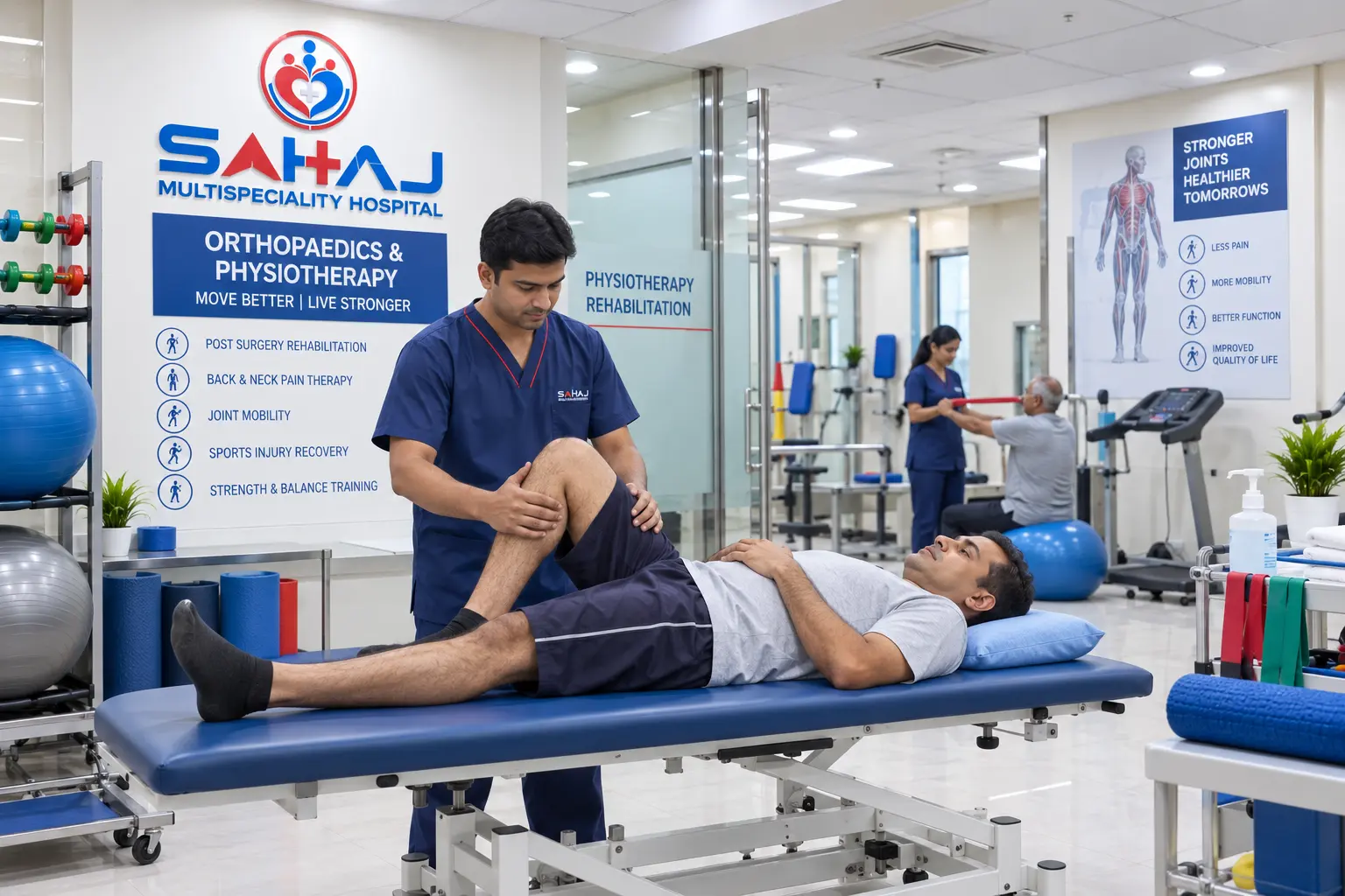 Physiotherapy unit at SAHAJ Multispeciality Hospital