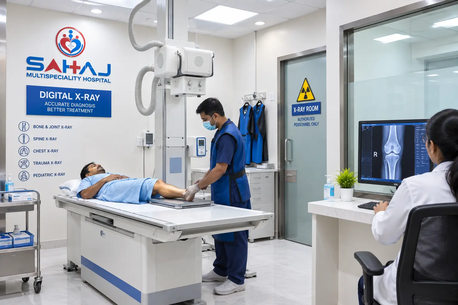 Digital X-ray room at SAHAJ Hospital