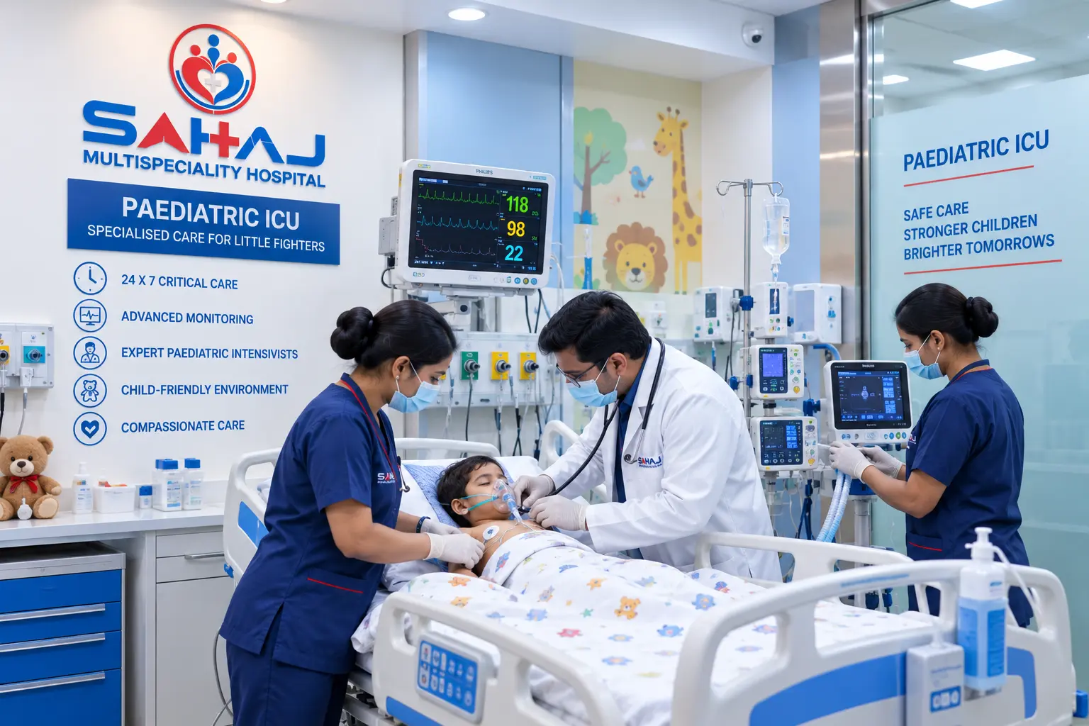Paediatric-ready ICU at SAHAJ Multispeciality Hospital